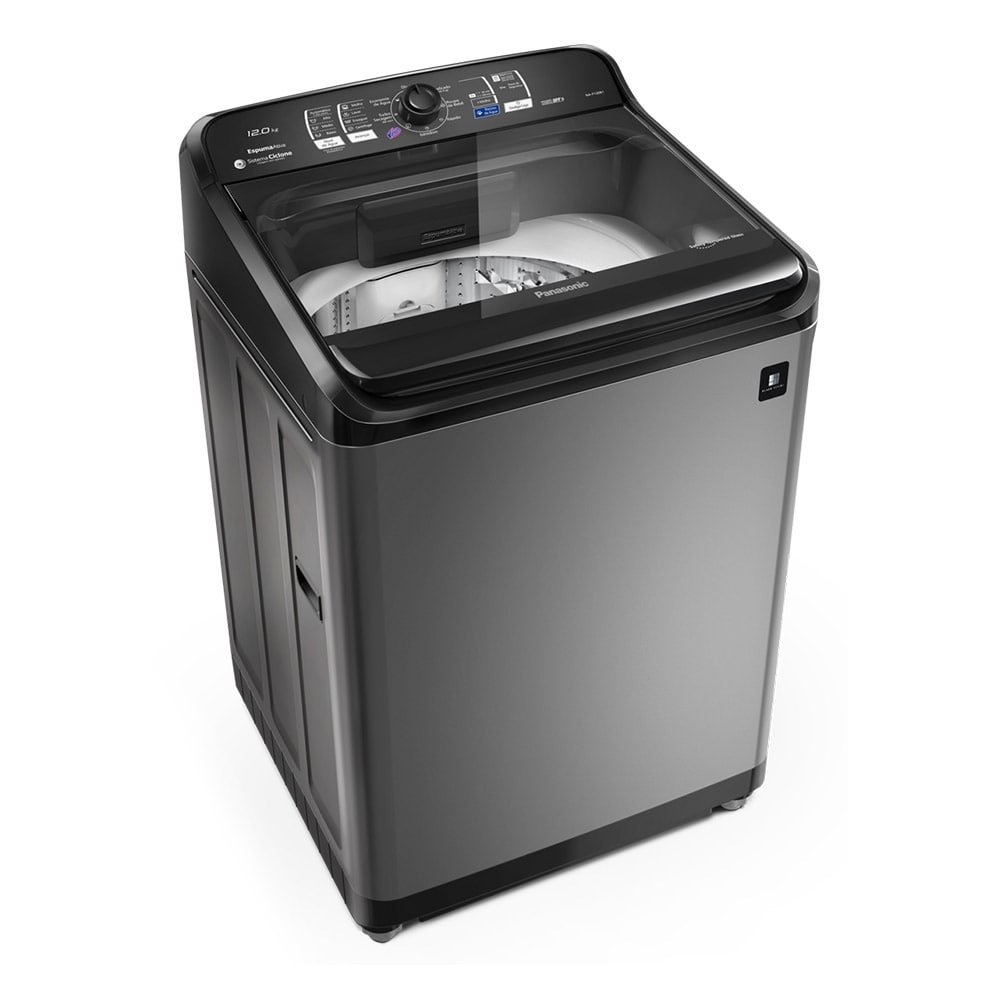 Máquina de Lavar Roupas 12Kg, Panasonic, NA-F120B1T - Cesto Inox, Titânio, 110V