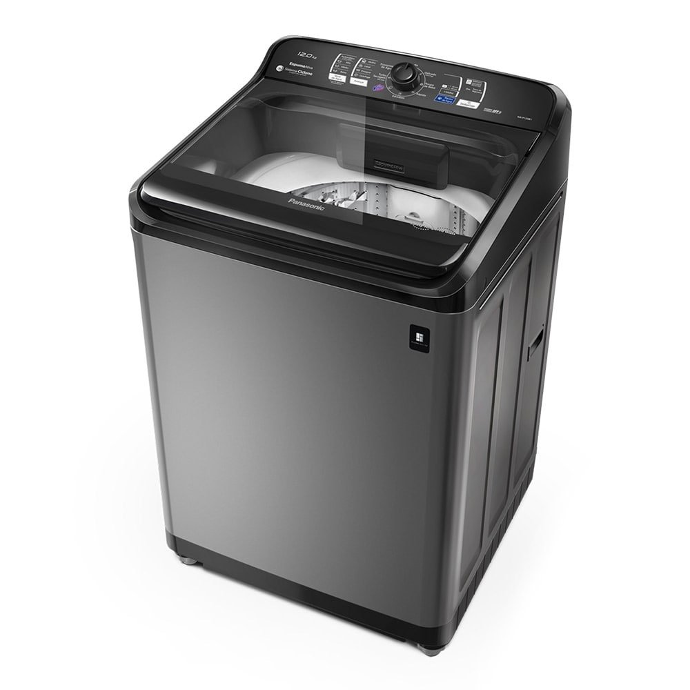 Máquina de Lavar Roupas 12Kg, Panasonic, NA-F120B1T - Cesto Inox, Titânio, 110V