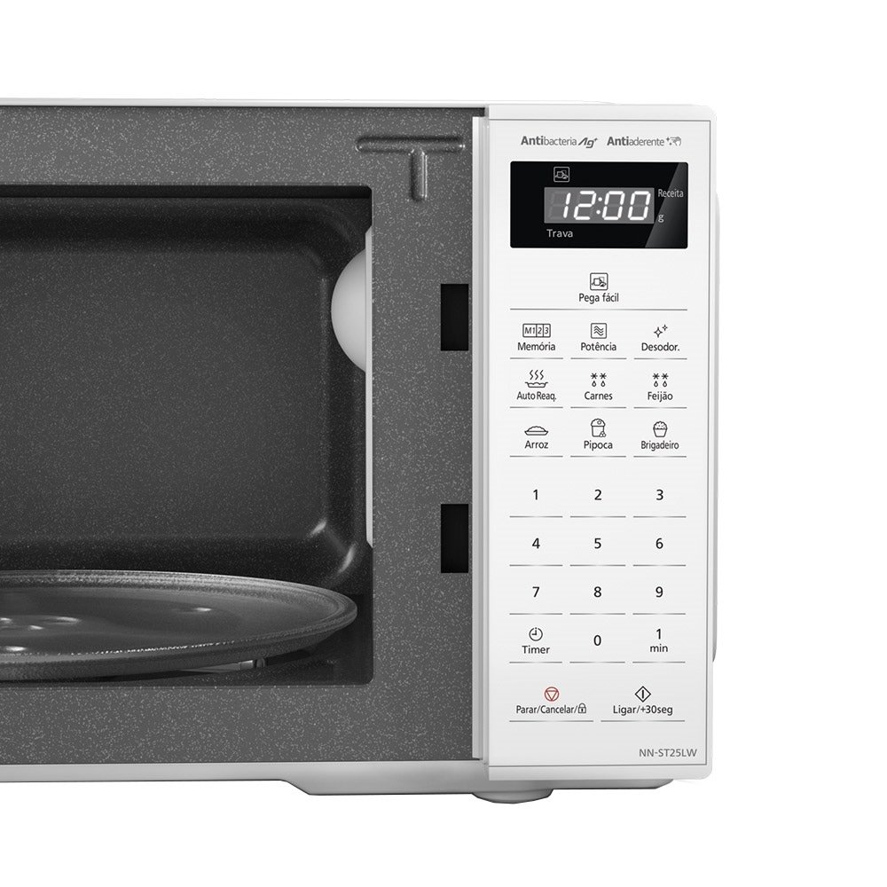 Micro-ondas Panasonic 21 Litros NN-ST25LWRUN, Branco, 220V