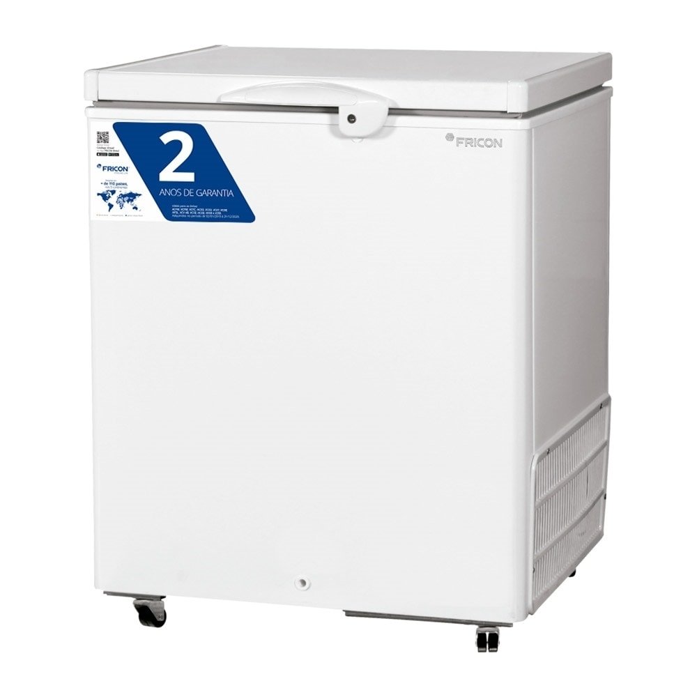 Freezer Horizontal Fricon 216L HCED216 - Dupla Ação, Rodízio Duplo Giratório, Branco 220V