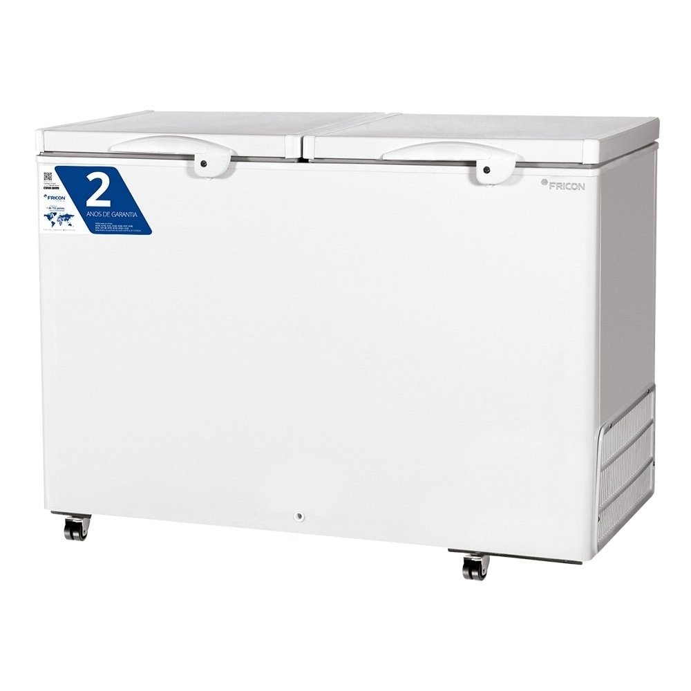 Freezer Horizontal Fricon 411L HCED411 - Dupla Ação, Rodízio Duplo Giratório, Branco, 110V
