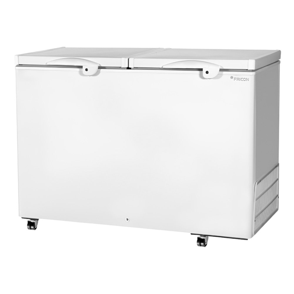 Freezer Horizontal Fricon 411L HCED411 - Dupla Ação, Rodízio Duplo Giratório, Branco, 110V