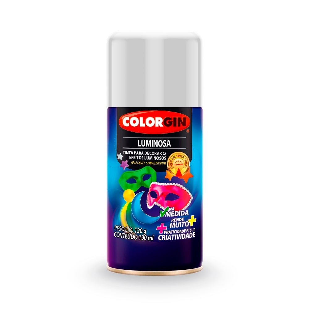 Tinta Spray Colorgin Luminosa Fundo Branco 190ml