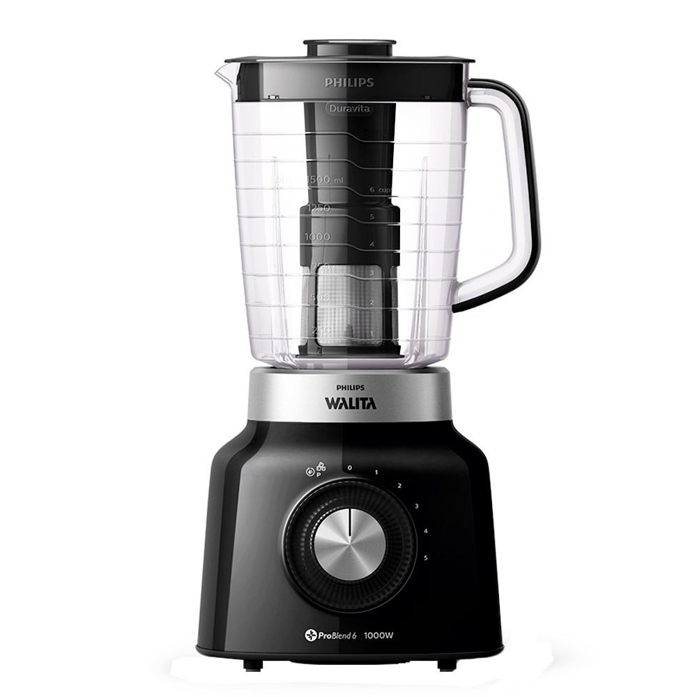 Liquidificador Philips Walita RI2131 Viva Problend - Copo de Plástico, 5 Velocidades + Pulsar, 1000W, Preto, 220V