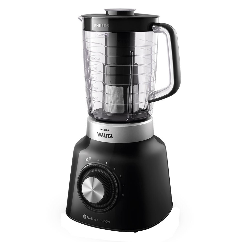 Liquidificador Philips Walita RI2131 Viva Problend - Copo de Plástico, 5 Velocidades + Pulsar, 1000W, Preto, 220V