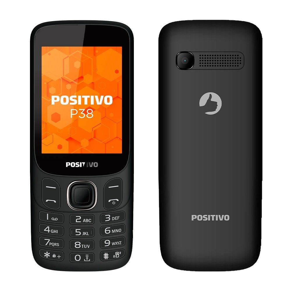 Celular Positivo P38 Dual Chip, Preto, Tela 2.8" - 3G, Câmera Vga, Memória Ram 64MB, 460Mhz