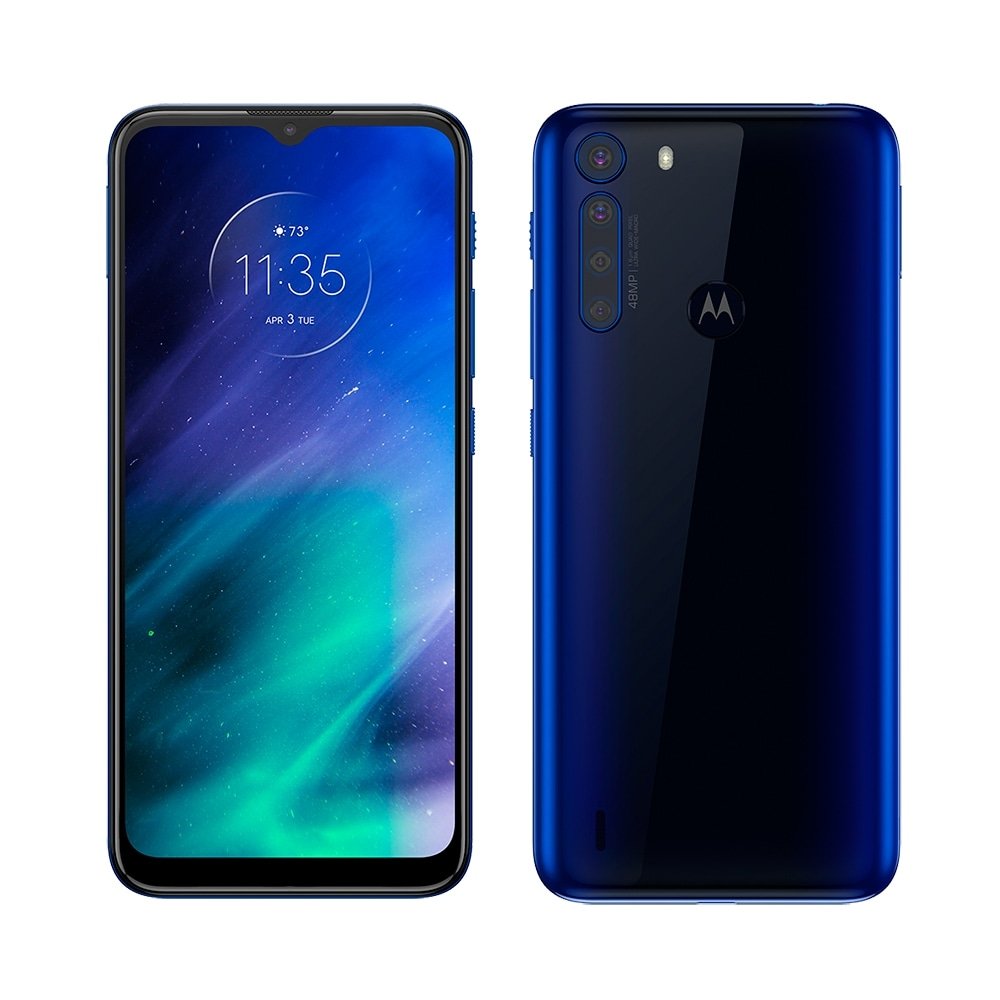 Smartphone Motorola One Fusion Azul Safira, Tela 6.5", 4G+Wi-Fi, Android, Câm.Traseira 48 + 8 + 5 + 2 MP, Frontal 8MP, 128GB