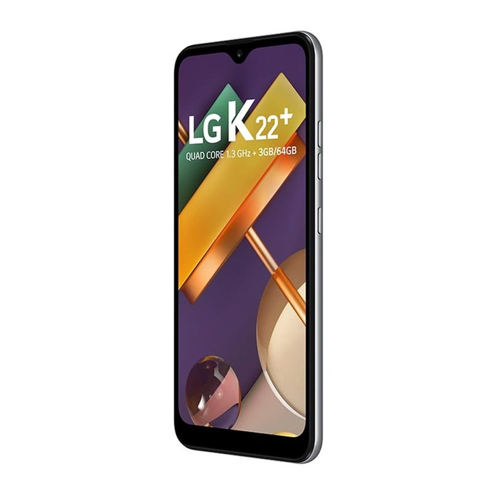 Smartphone Lg K22+, Titanium, Tela 6.2", 4G+Wi-Fi , Android 10 , Câm Traseira 13Mp + 2Mp,Câm Frontal 5Mp,3Gb Ram, 64Gb