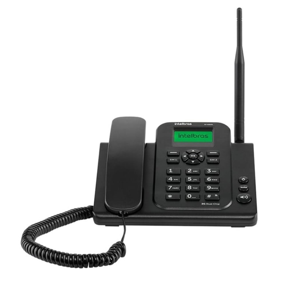 Telefone Celular Fixo Intelbras CF4202N, 2G, Com entrada Headset, Preto
