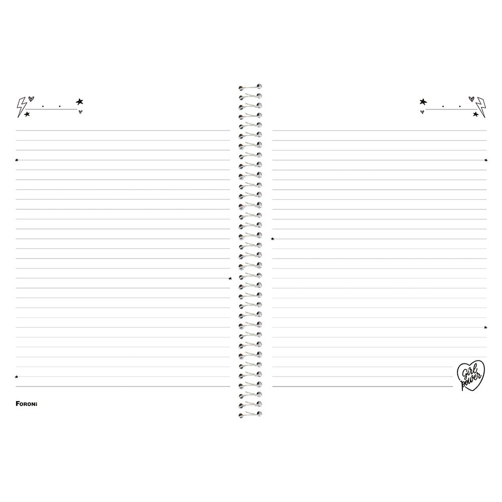 Caderno Espiral Foroni Universitário Capa Dura Amigas 10 Matérias 160 Folhas - Embalagem com 4 Unidades (Sortidos)