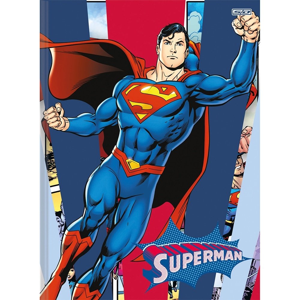 Caderno Brochura 1/1 São Domingos Capa Dura Superman 80 Folhas - Embalagem 5 Unidades (Sortidos)