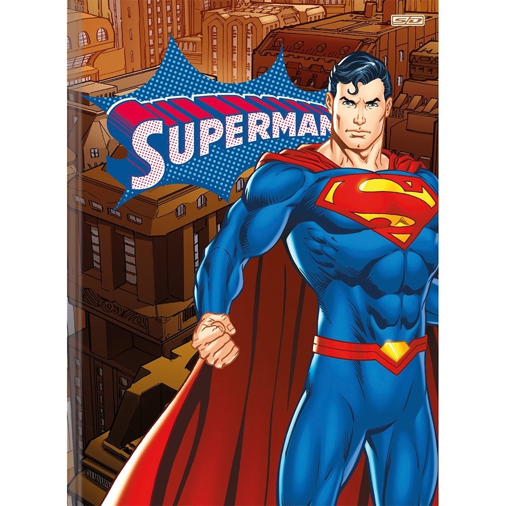 Caderno Brochura 1/1 São Domingos Capa Dura Superman 80 Folhas - Embalagem 5 Unidades (Sortidos)