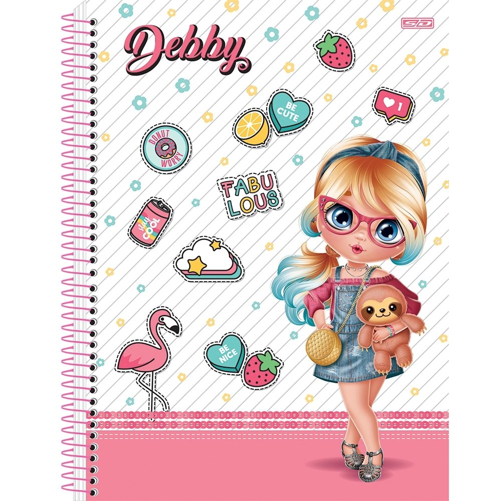 Caderno Espiral São Domingos Universitário Capa Dura Debby 1 Matéria 80 Folhas - Embalagem com 4 Unidades (Sortidos)