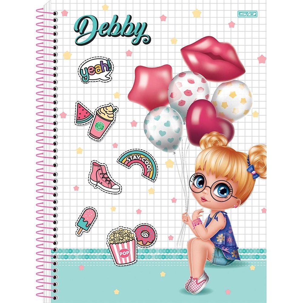 Caderno Espiral São Domingos Universitário Capa Dura Debby 1 Matéria 80 Folhas - Embalagem com 4 Unidades (Sortidos)