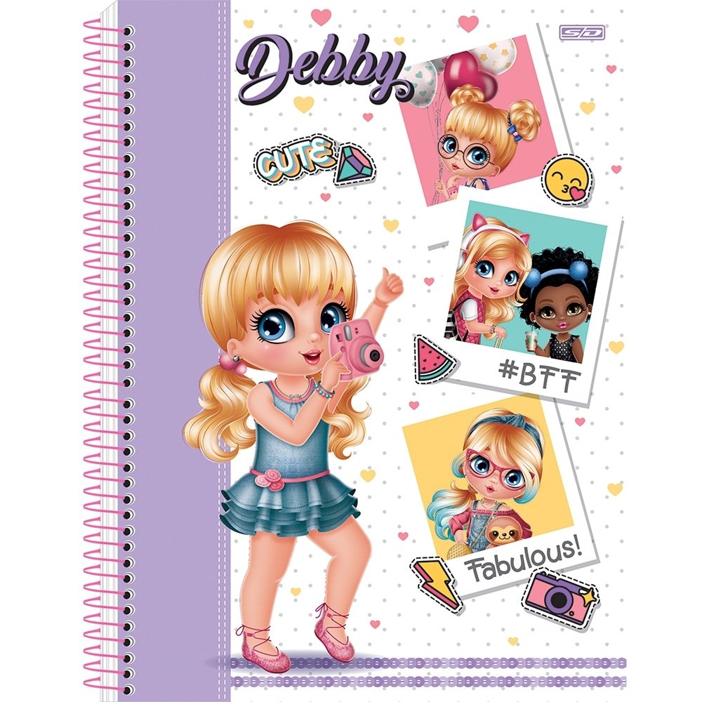 Caderno Espiral São Domingos Universitário Capa Dura Debby 1 Matéria 80 Folhas - Embalagem com 4 Unidades (Sortidos)