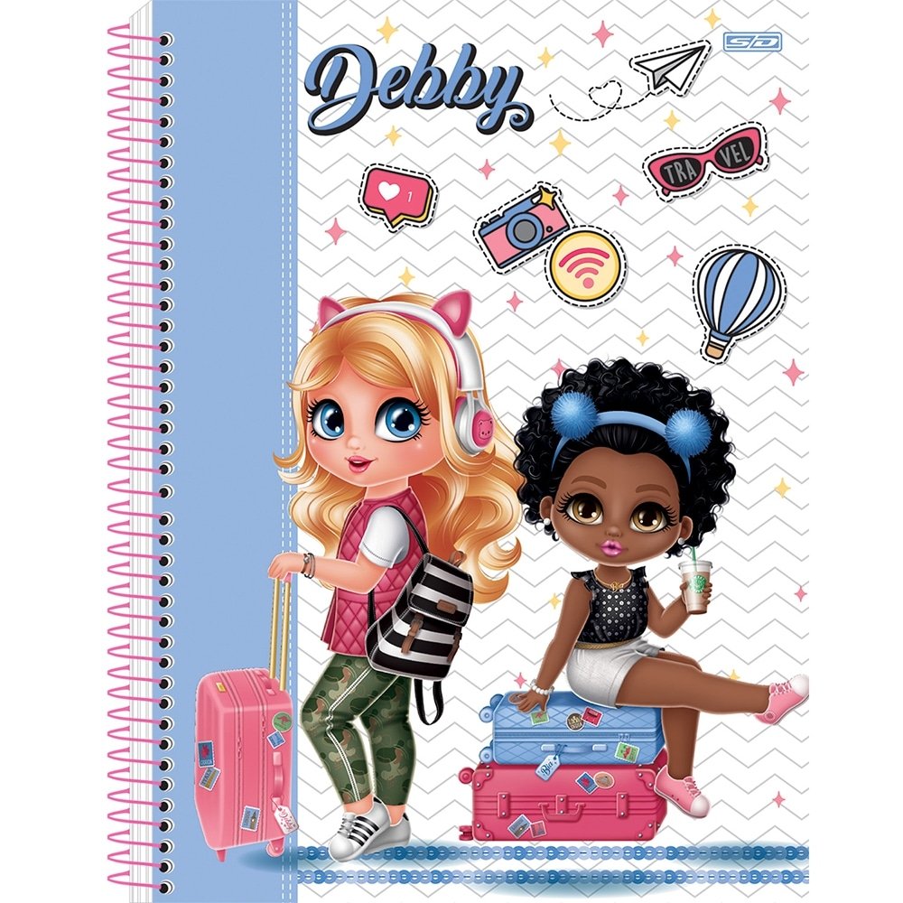 Caderno Espiral São Domingos Universitário Capa Dura Debby 1 Matéria 80 Folhas - Embalagem com 4 Unidades (Sortidos)
