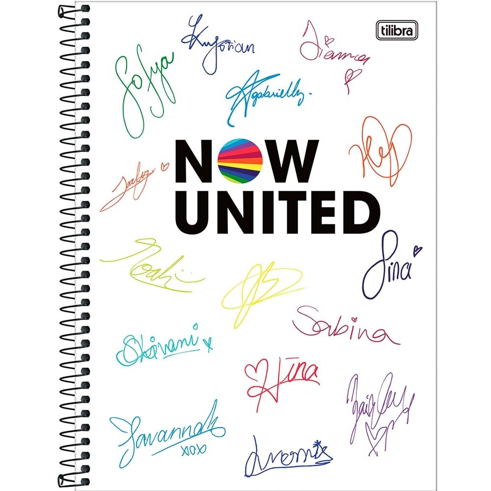 Caderno Espiral Tilibra Universitário Capa Dura 10 Matérias Now United 160 Folhas - Embalagem com 4 Unidades (Sortidos)