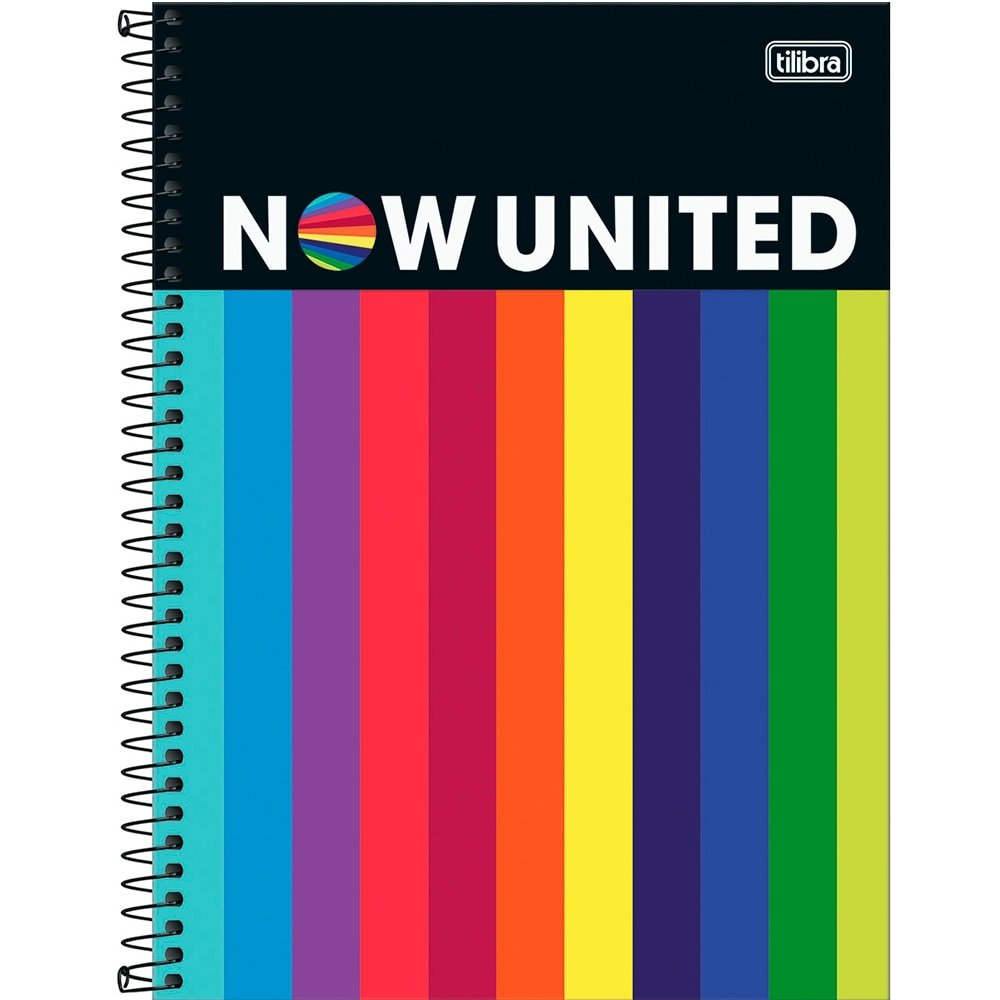 Caderno Espiral Tilibra Universitário Capa Dura 10 Matérias Now United 160 Folhas - Embalagem com 4 Unidades (Sortidos)