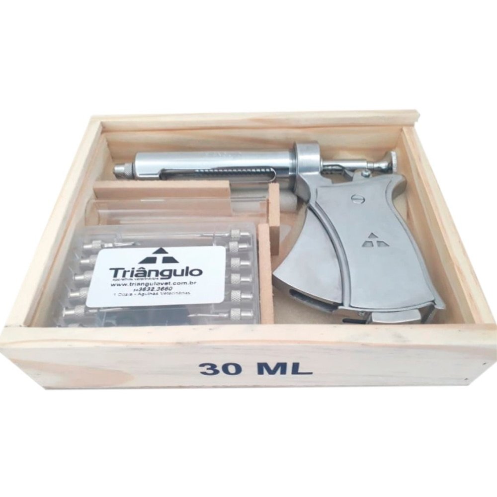 Pistola Veterinária Triângulo Automática com Estojo 30ml
