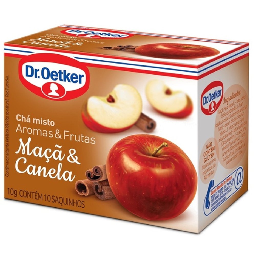 Cha Aromas e Frutas Maca, Canela Dr.Oetker 10g Com 10 Saches