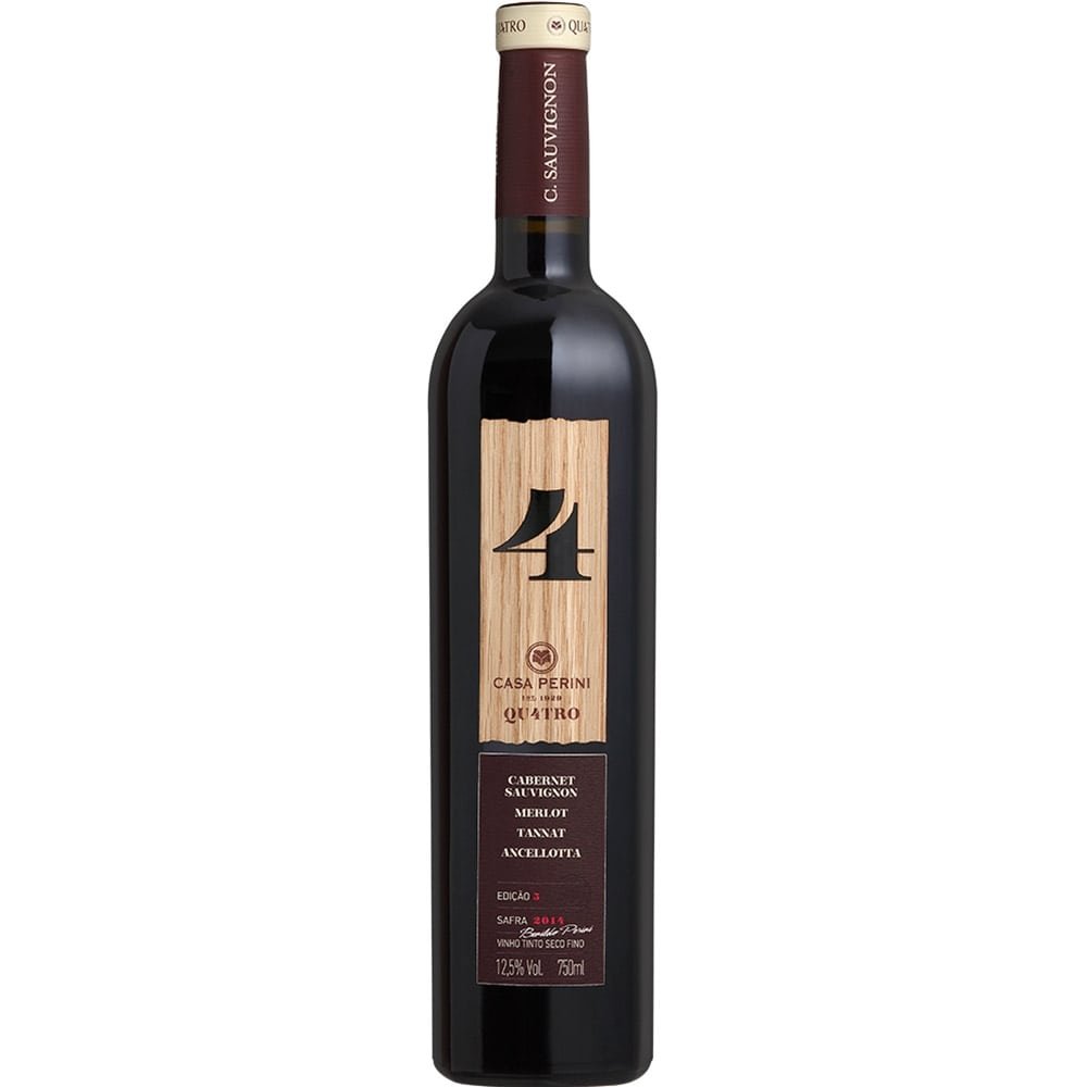 Vinho Nacional Casa Perini Quatro, Tinto Seco, 750ml