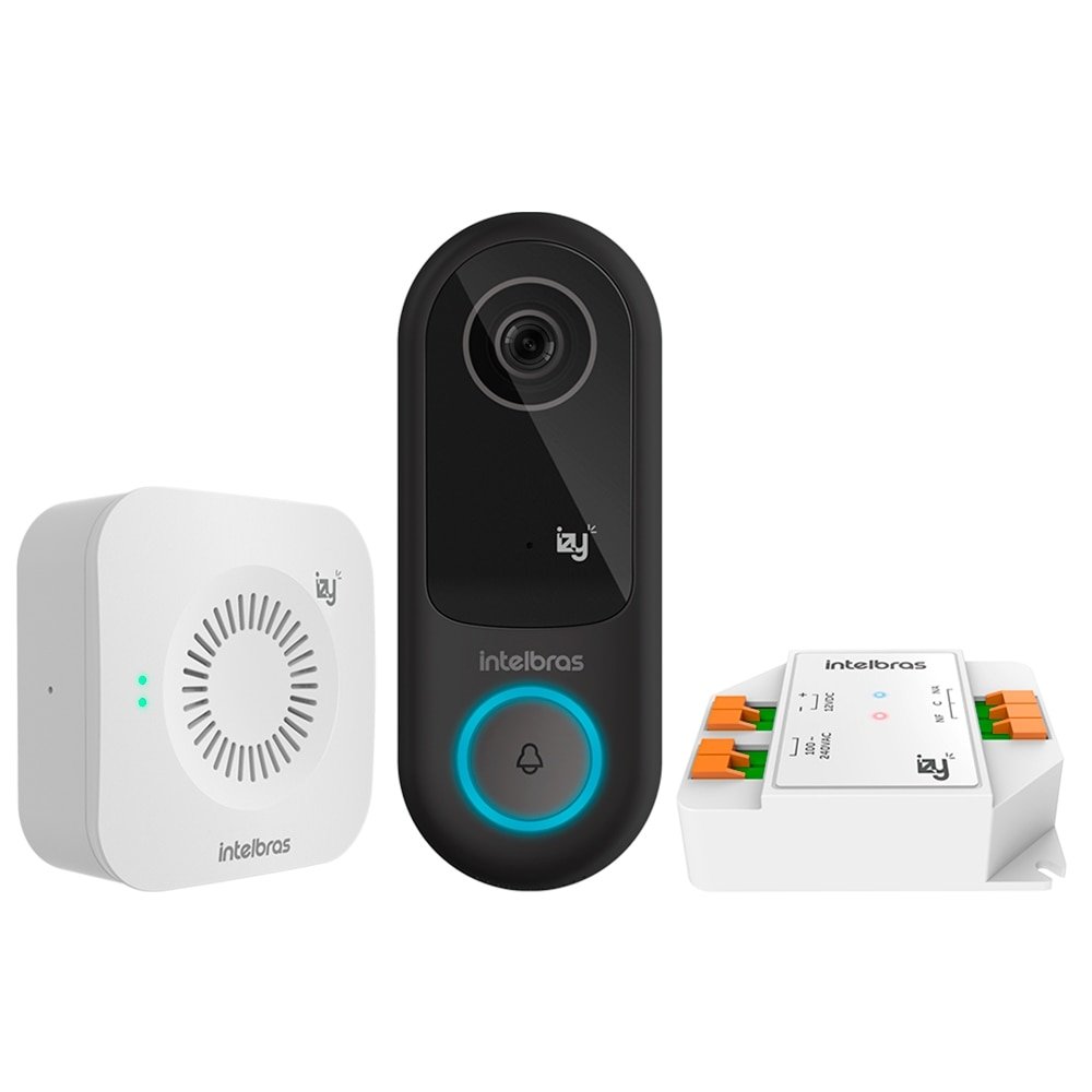 Vídeo Porteiro Intelbras Smart IVW 3000+, com Microfone, Preto