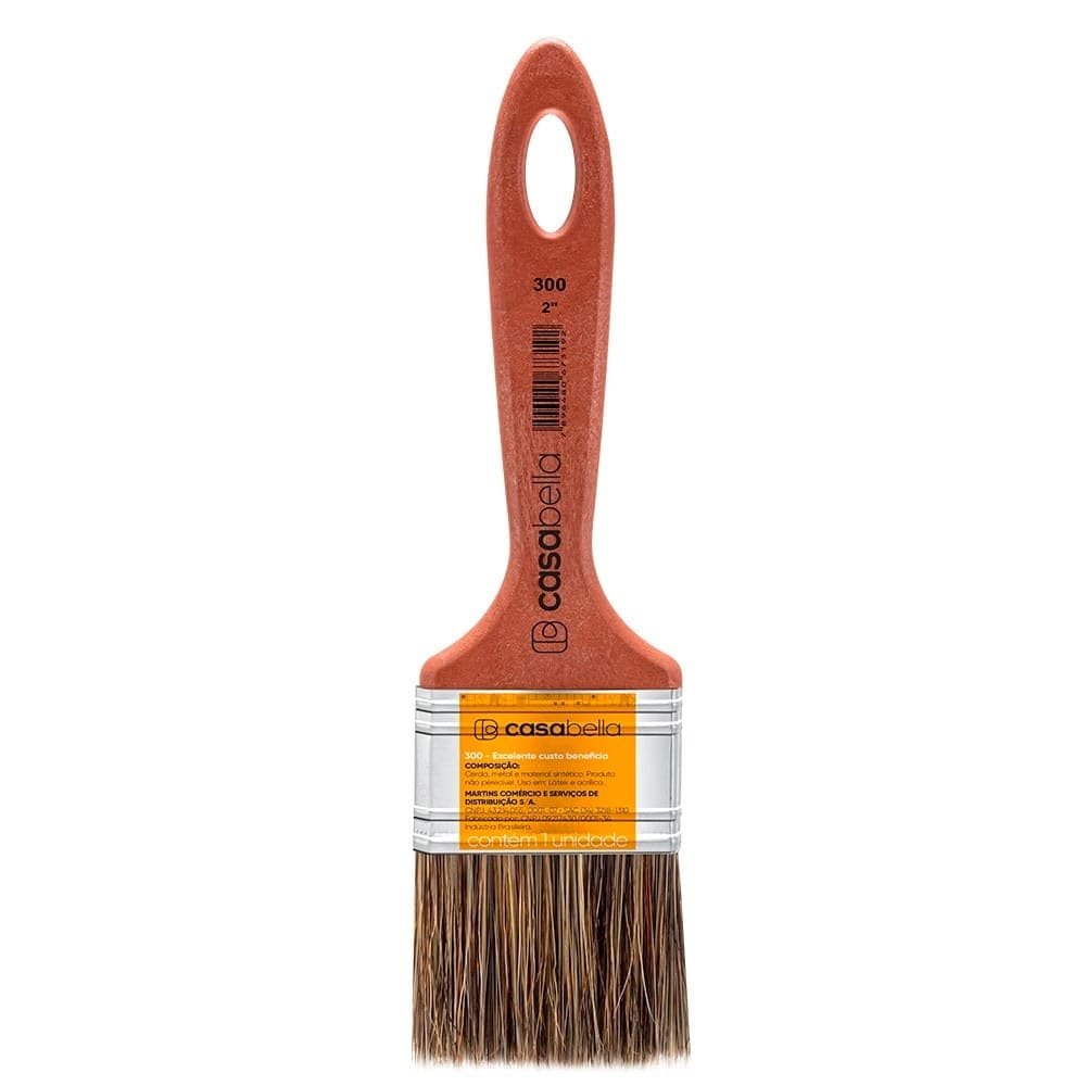 Trincha Casabella 300 2P Látex/Acrílica - Embalagem com 12 Unidades