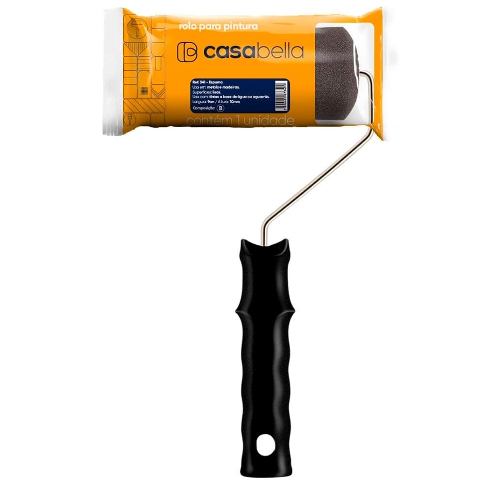 Rolo de Espuma Casabella 341/9cm com Suporte Lisas - Embalagem com 12 Unidades