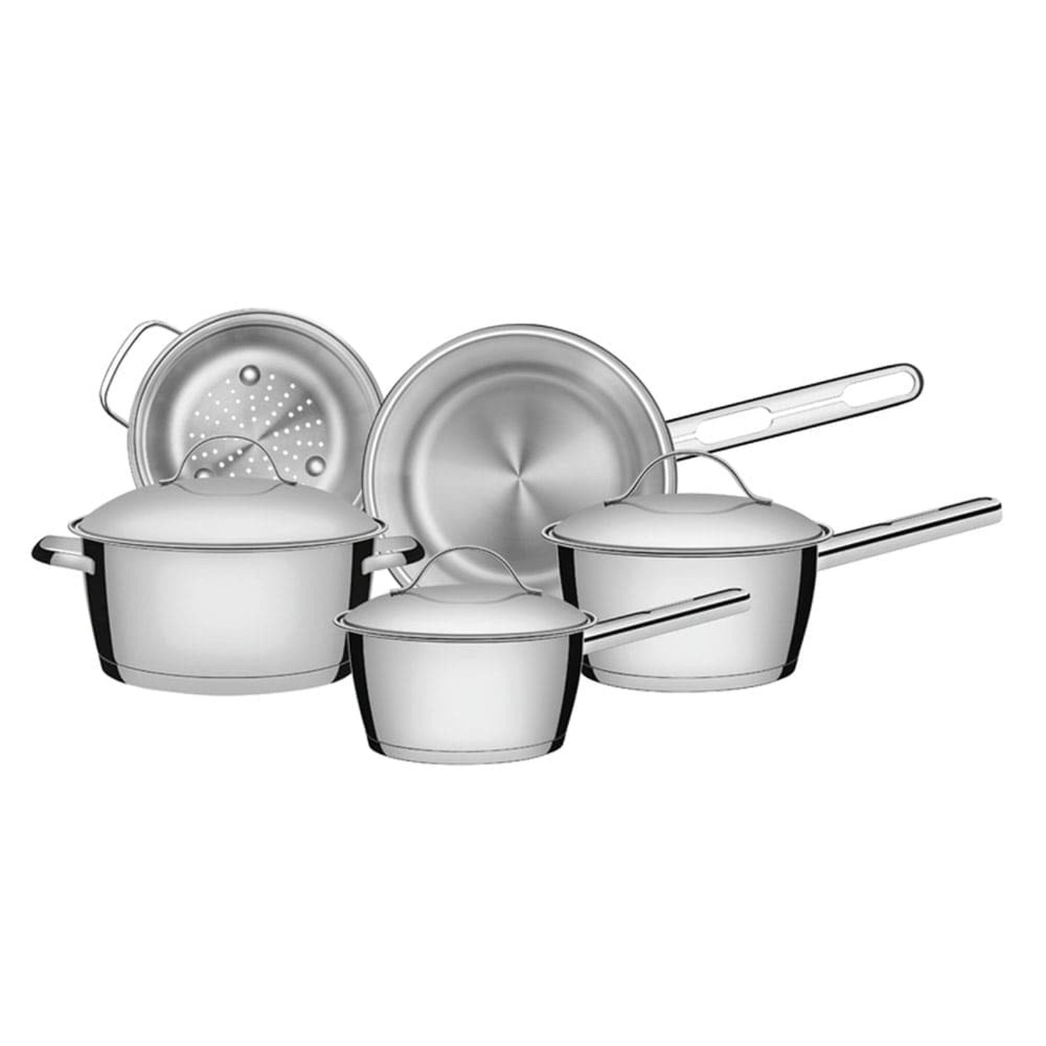 Jogo de Panelas Tramontina Allegra Fundo Triplo Inox 5 Peças