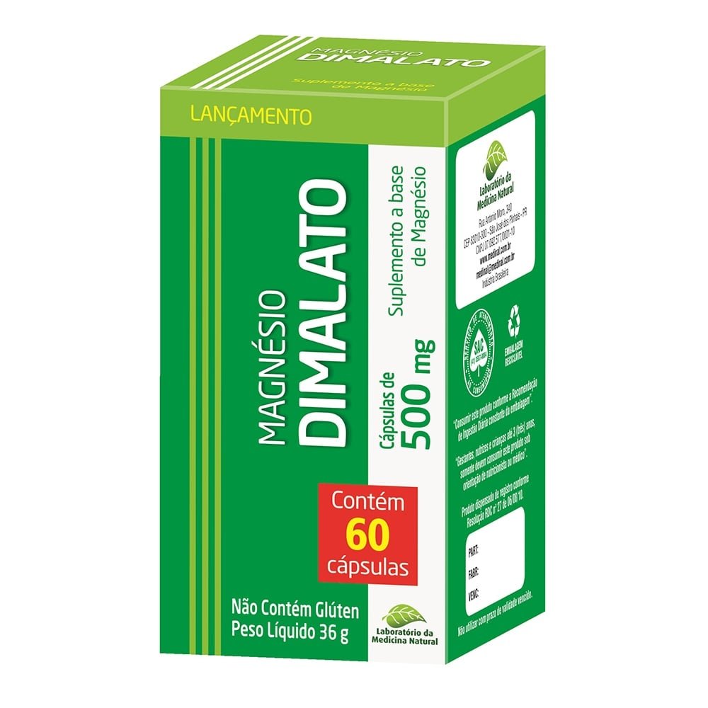 Magnésio Dimalato 60 Cápsulas Medinal