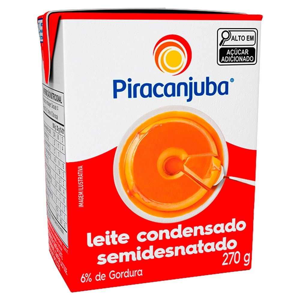 Leite Condensado Piracanjuba Tetra Pack 270g - Embalagem com 27 Unidades