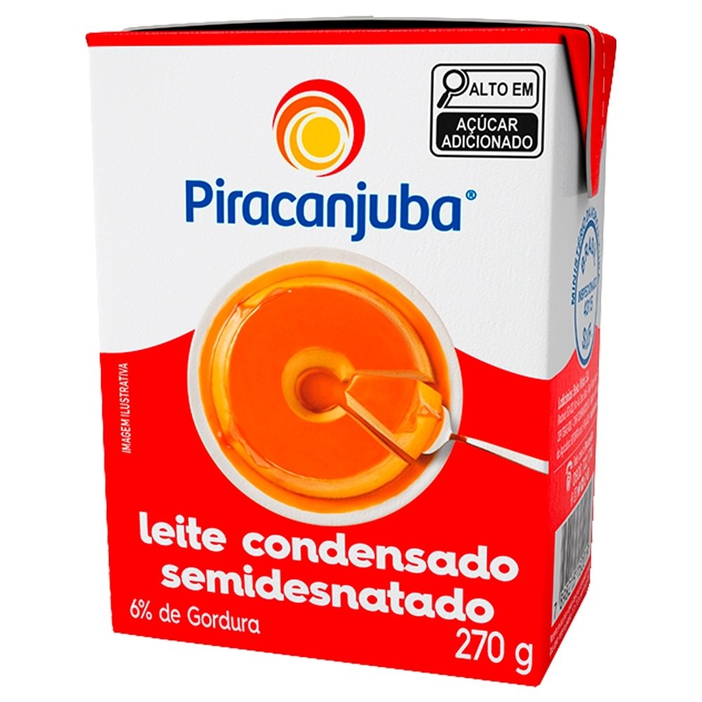 Leite Condensado Piracanjuba Tetra Pack 270g - Embalagem com 27 Unidades