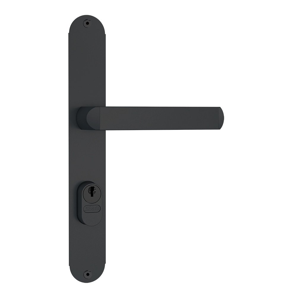 Fechadura Stam 603/07 Externa Preto Fosco Alavanca Maquina 36mm