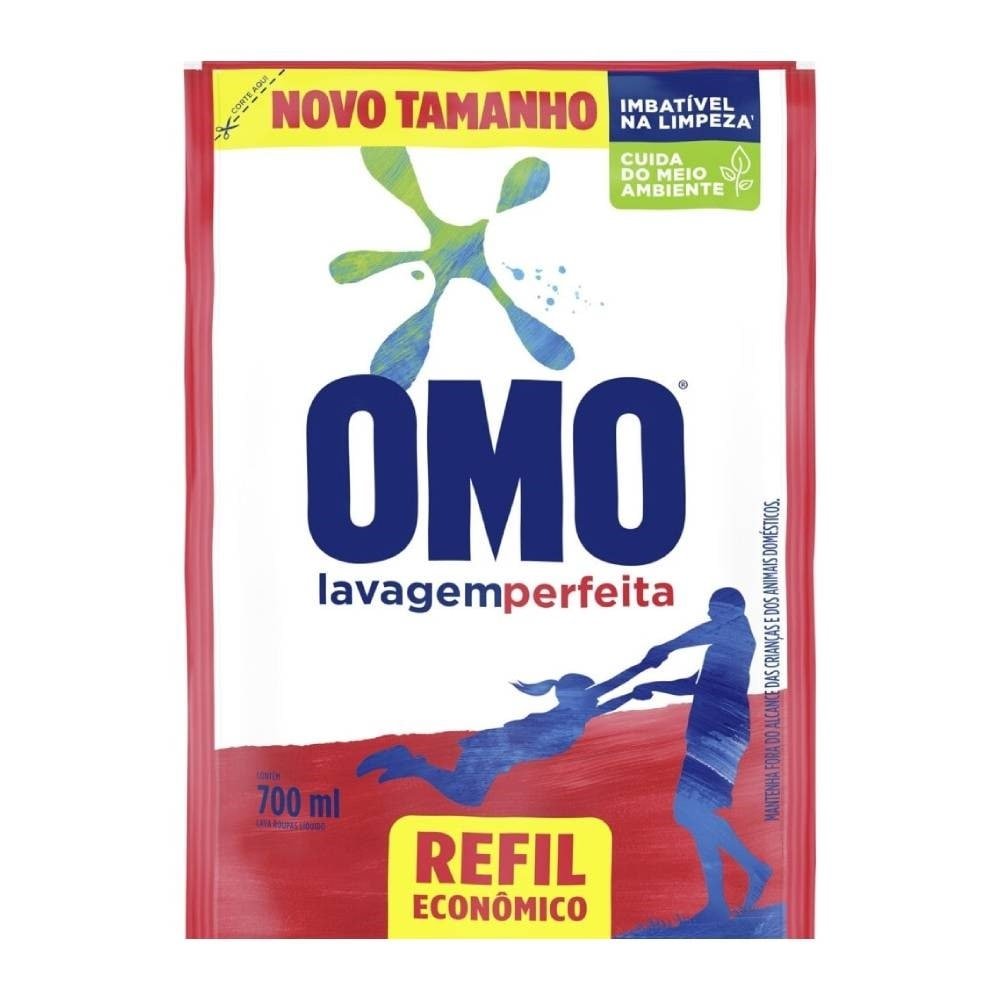Sabão Líquido Omo Limpeza Perfeita 700ml - Embalagem com 12 Unidades