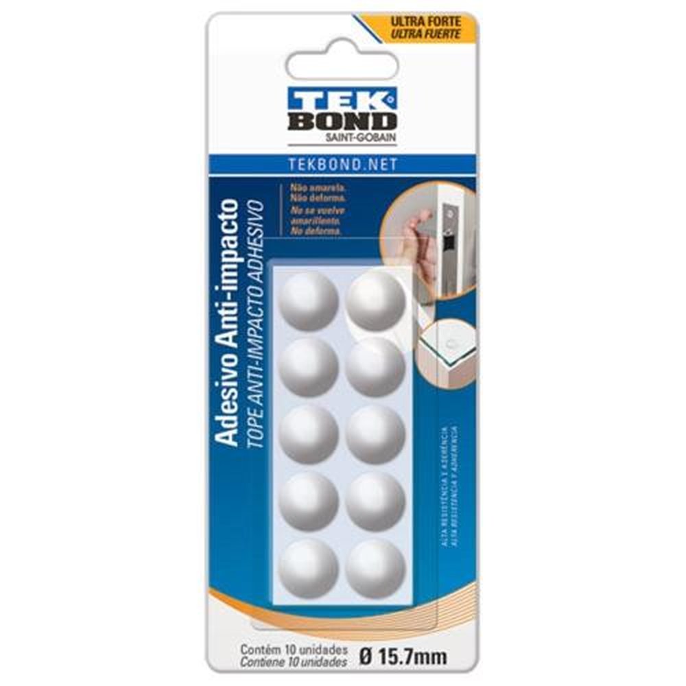Protetor Tekbond Anti Impacto Gota Grande 15,7mm Blister com 10 Unidades