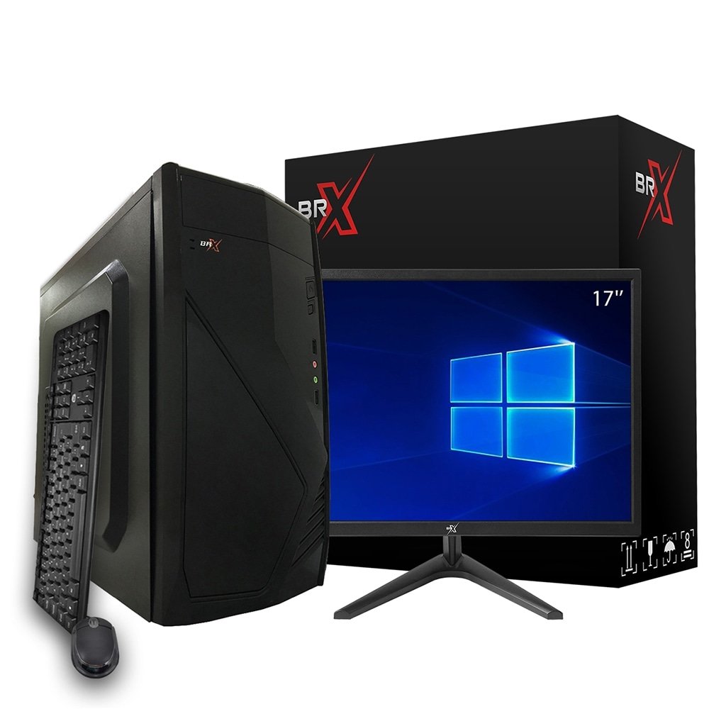 Micro Computador BRX, Core i3, 4GB RAM, SSD 120GB, Tela de 17", Windows 10
