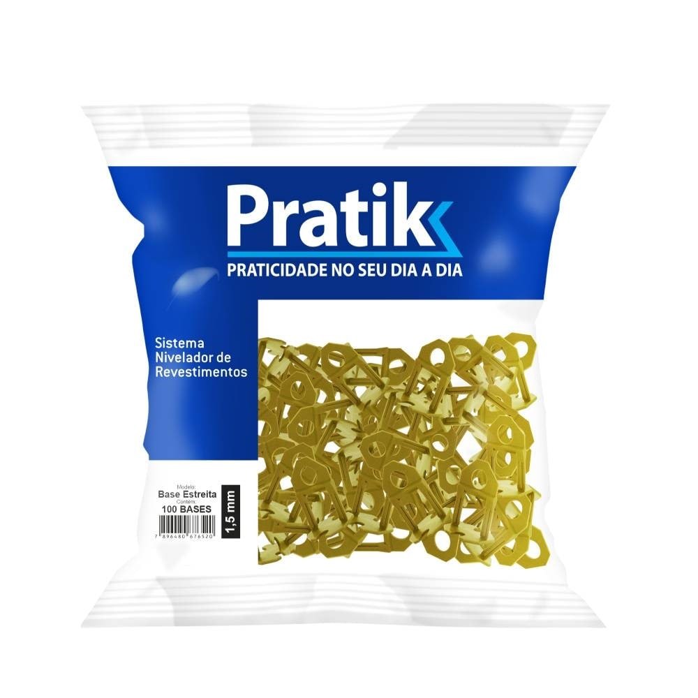 Espaçador Nivelador Pratik para Revestimento Fit Eco Amarelo 1,5mm - Embalagem com 100 Unidades