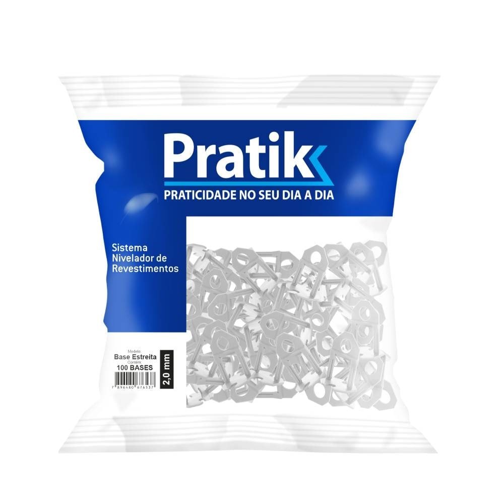 Espaçador Nivelador Pratik para Revestimento Fit Eco Branco 2mm - Embalagem com 100 Unidades
