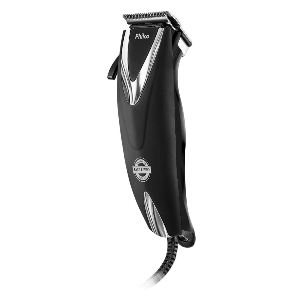 Cortador de Cabelo Philco Skull Pro Chrome, 9 Acessórios, 18W, Preto, 110V