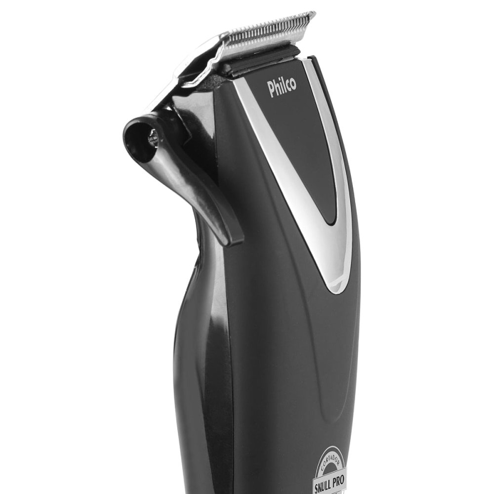 Cortador de Cabelo Philco Skull Pro Chrome, 9 Acessórios, 18W, Preto, 110V
