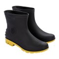 Bota Pega Forte Preta Solado Amarelo Cano Curto 19,5cm com Meia 43