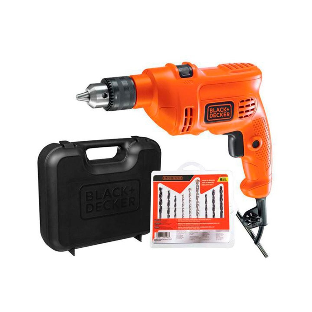 Furadeira de Impacto Black & Decker TM500KB9BR 3/8P, 9 Brocas, Maleta, 560W, 220V