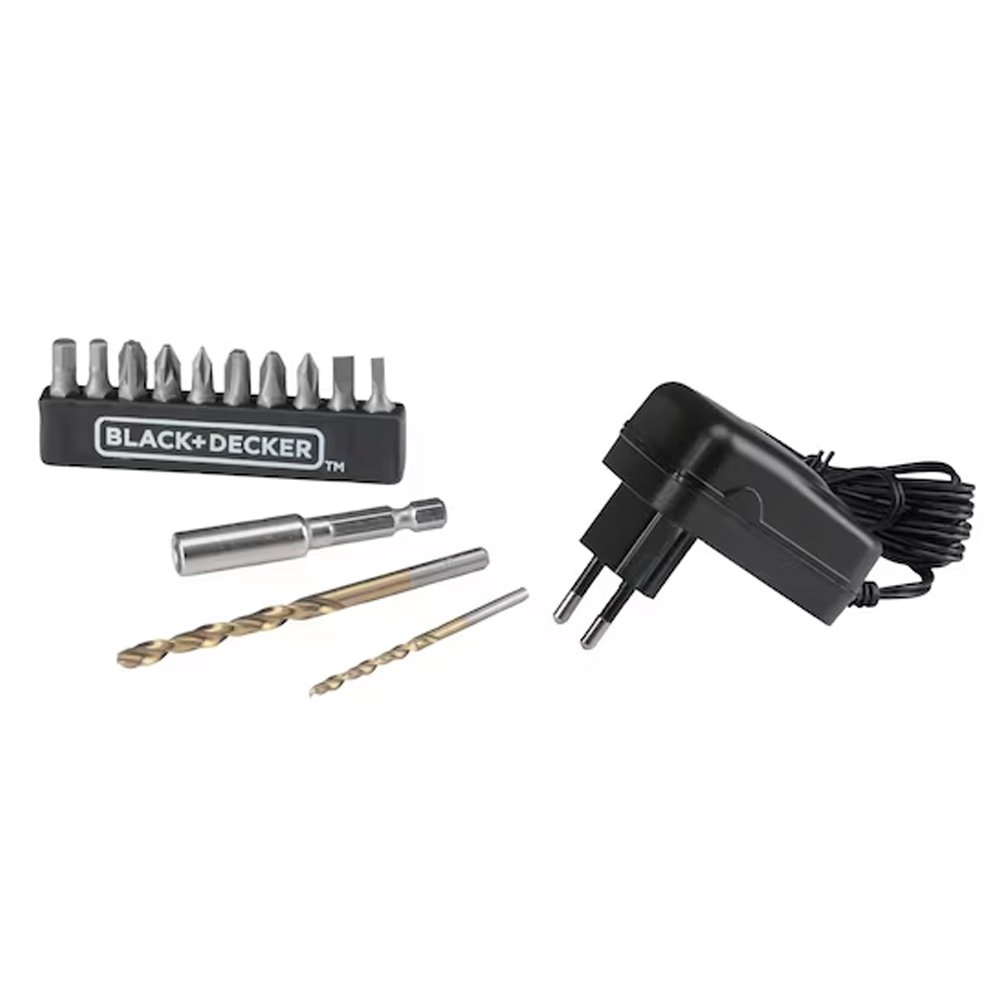 Furadeira Parafusadeira Black & Decker LD12SBR 3/8P + 13 Acessórios Bivolt
