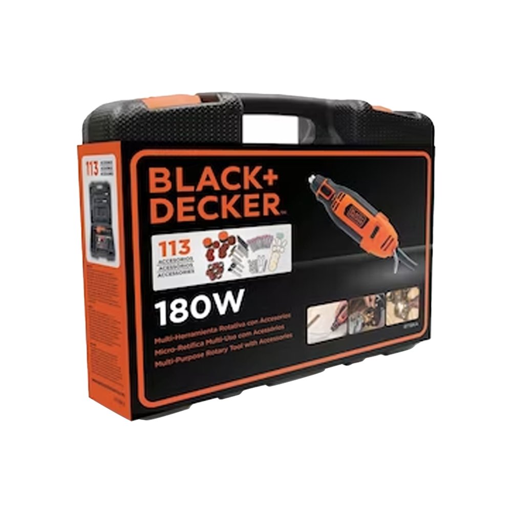 Micro Retifica Black e Decker RT18KABR Controle de Torque 113 Acessórios + Maleta 180W 110V