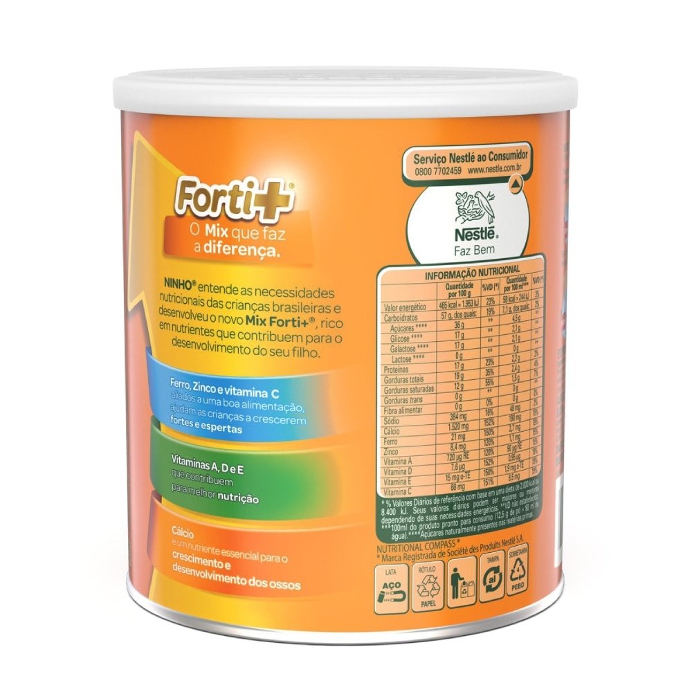 Leite em Pó Ninho Zero Lactose 380g - Embalagem com 24 Unidades