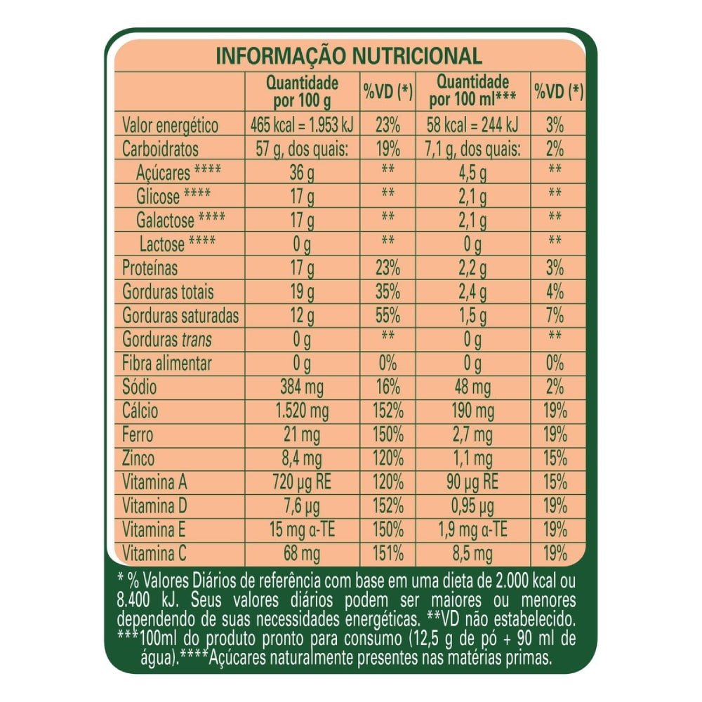 Leite em Pó Ninho Zero Lactose 380g - Embalagem com 24 Unidades