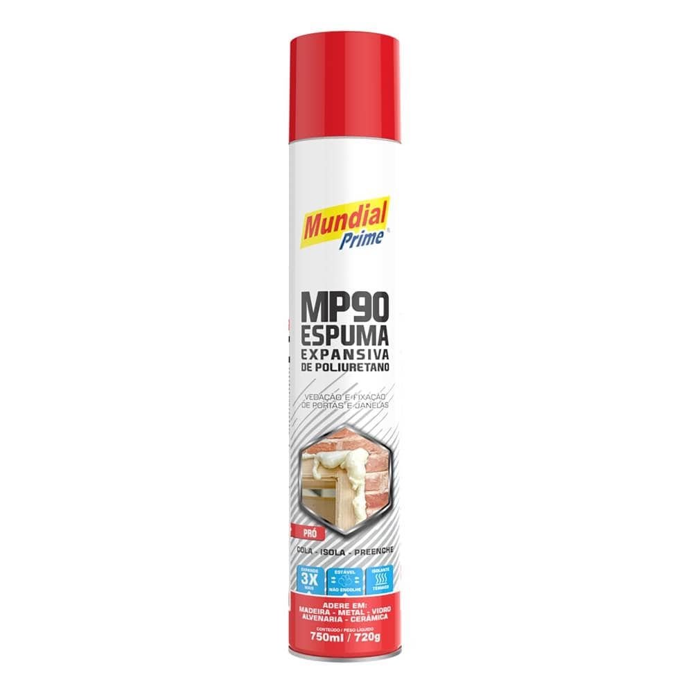 Espuma Expansiva PU MP90 Mundial Prime 750ml/720g