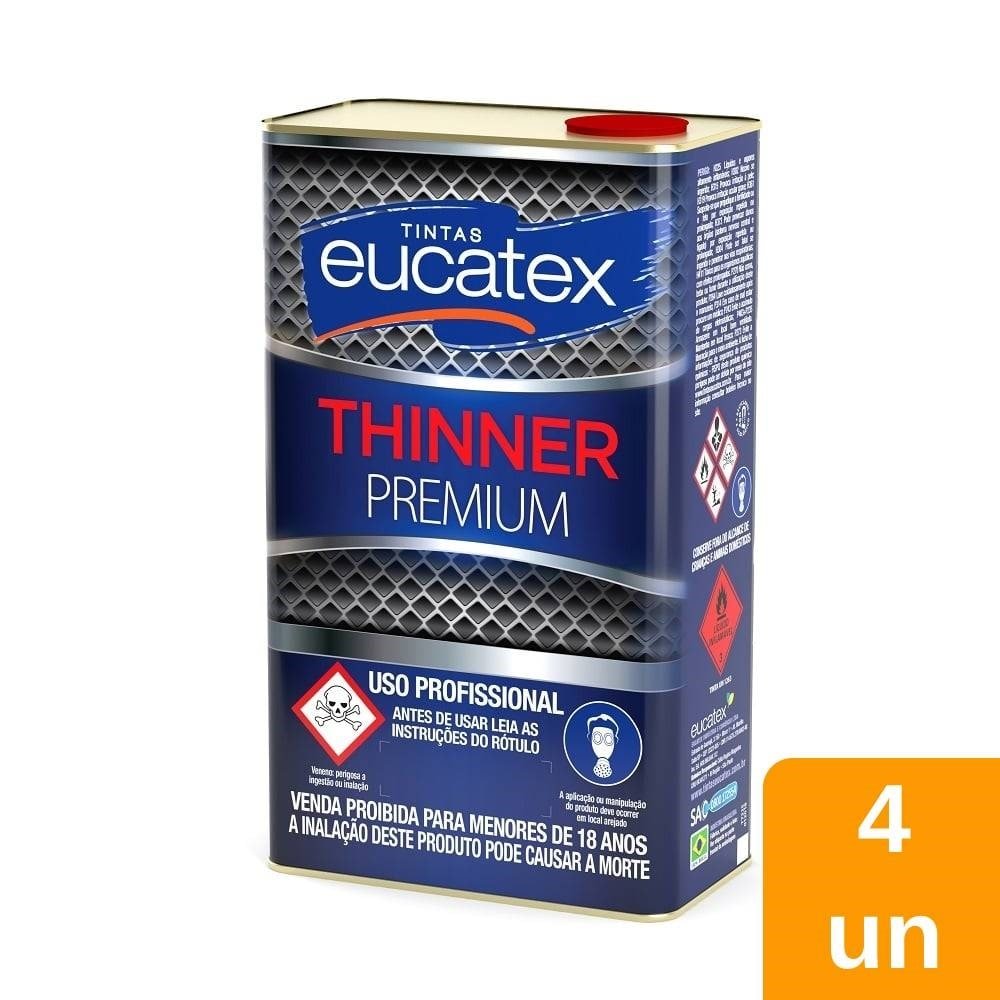 Thinner Eucatex 9100 5L - Embalagem com 4 Unidades