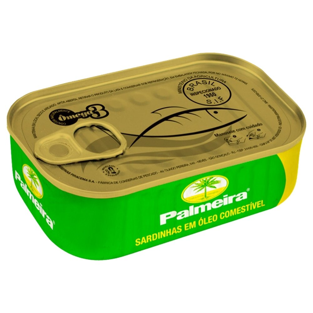 Sardinha Palmeira Óleo de Soja Abre Fácil 125g - Embalagem c/ 50 Unidades