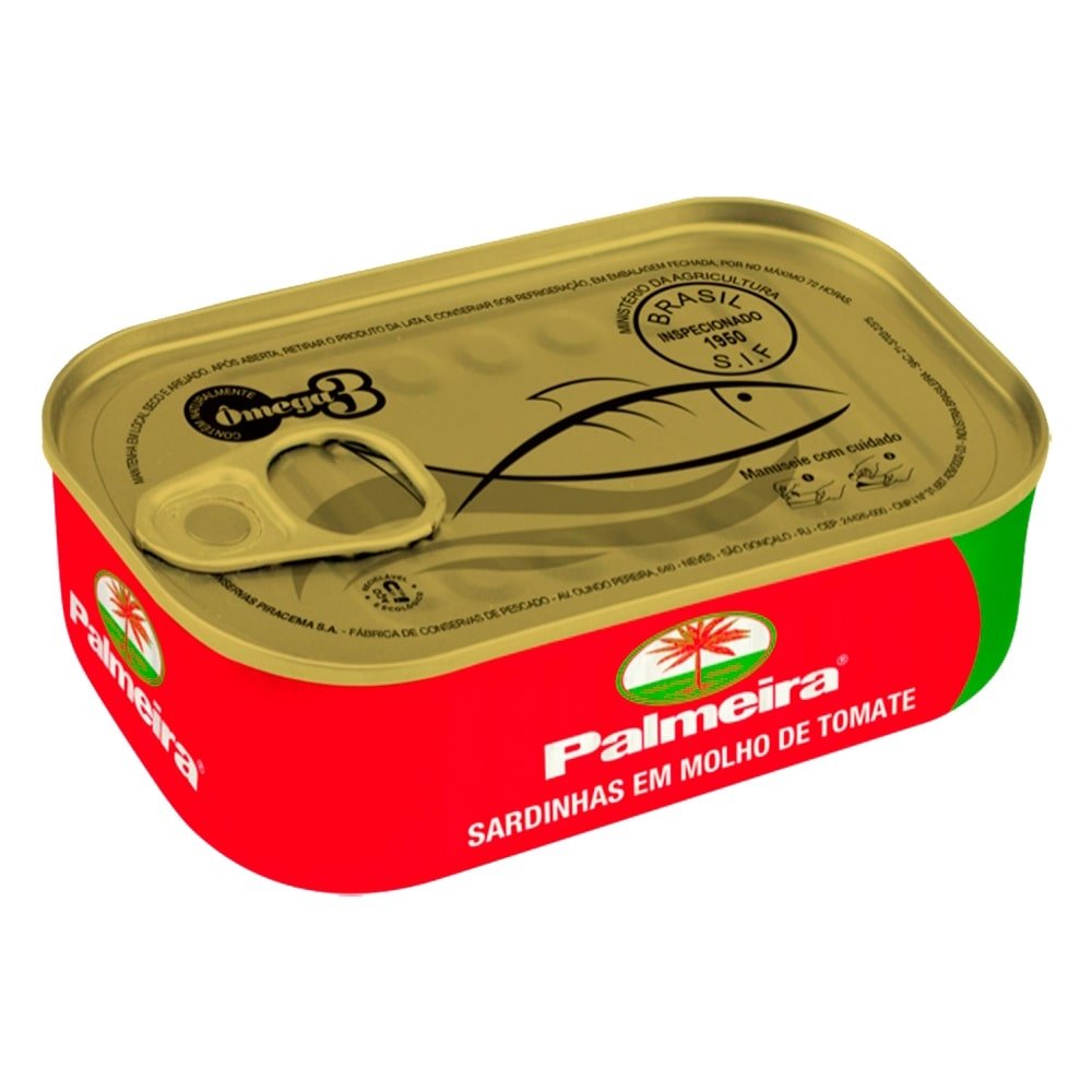 Sardinha Palmeira Molho de Tomate Abre Fácil 125g - Embalagem c/ 50 Unidades